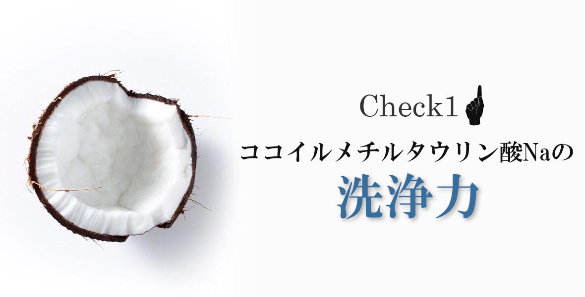 Check1.ココイルメチルタウリン酸Naの洗浄力